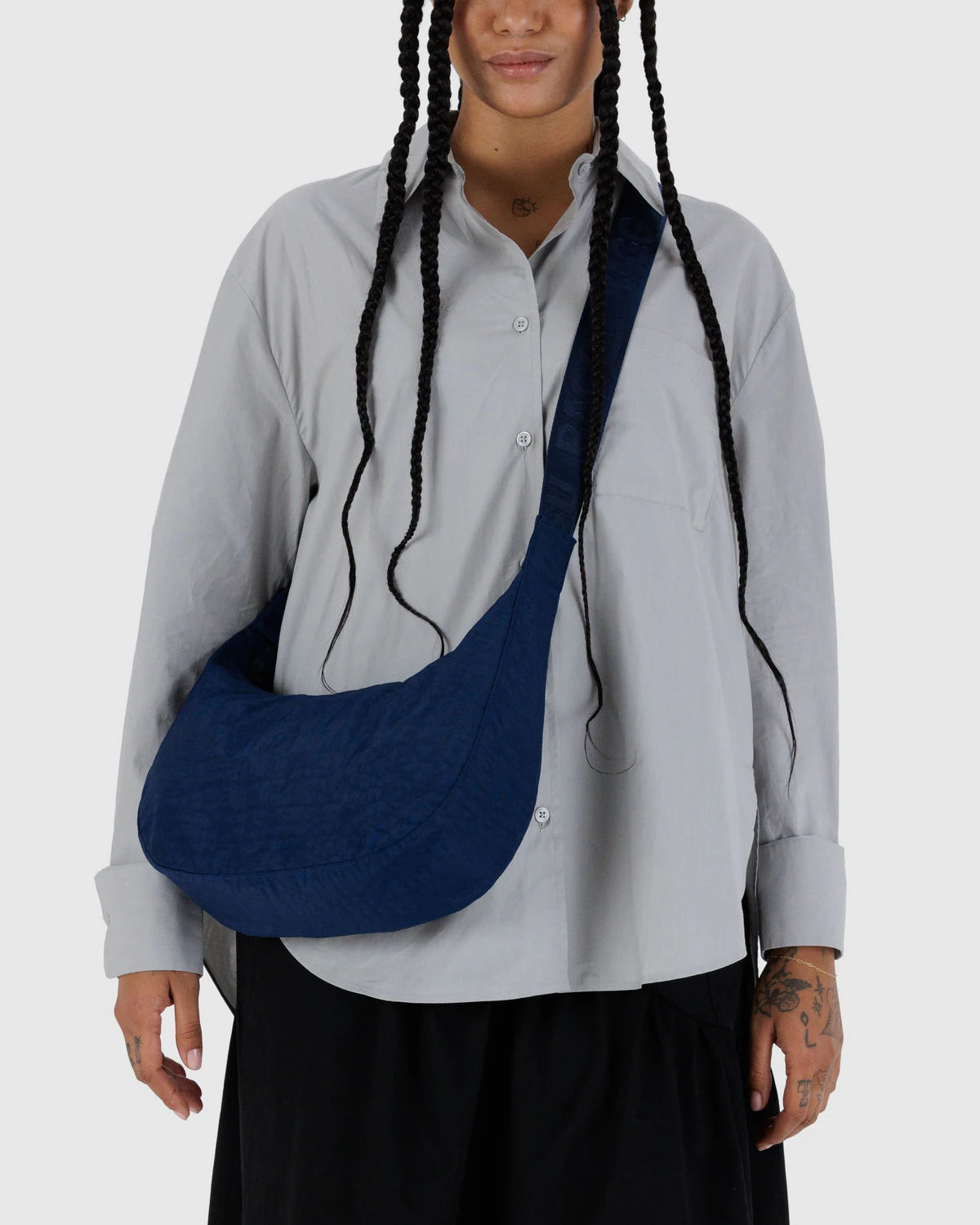 BAGGU | Medium Nylon Crescent - Navy