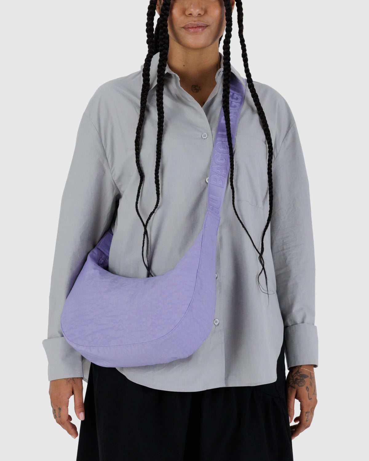BAGGU - Medium Nylon Crescent Bag - Wisteria