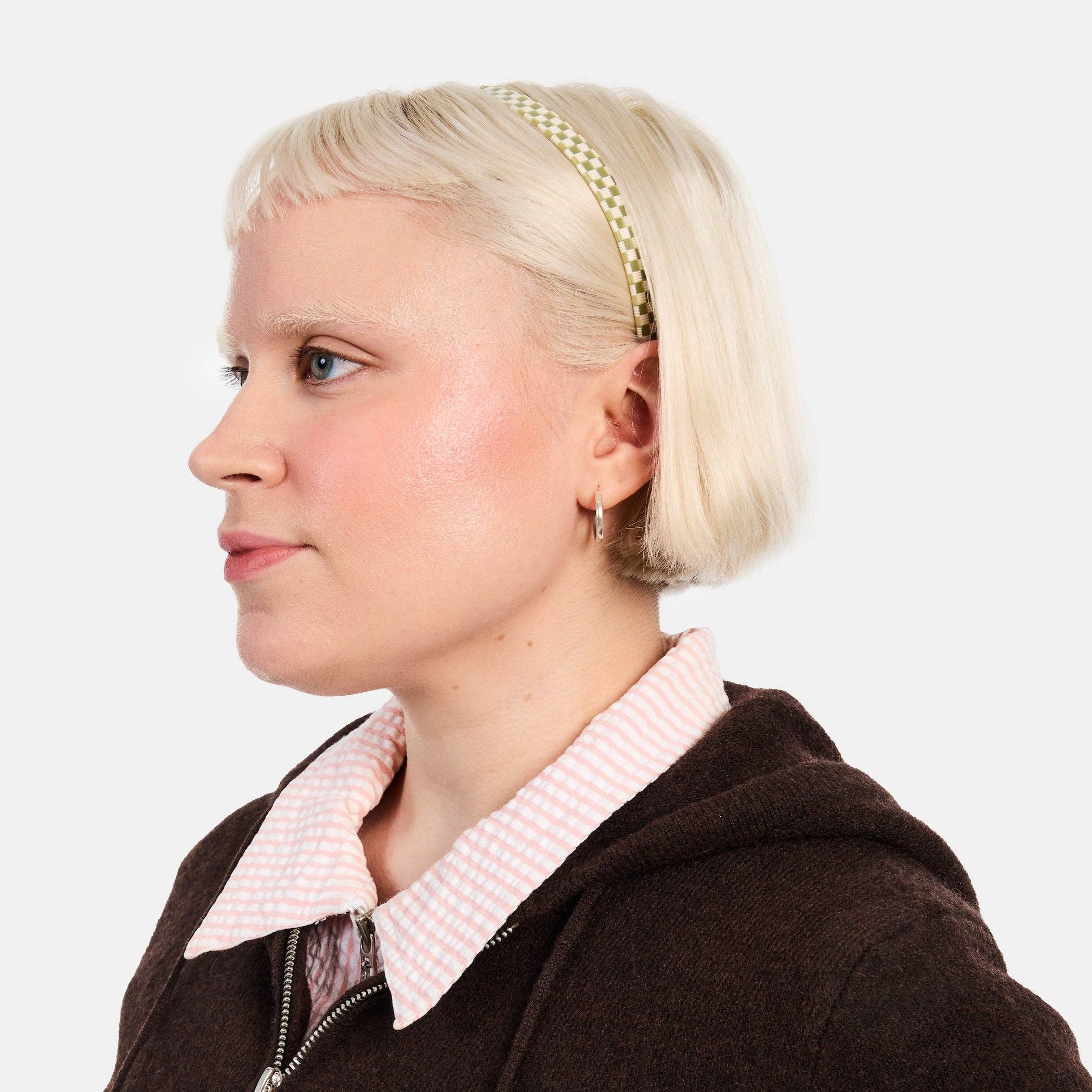 CHUNKS - Classic Headband in Olive Check