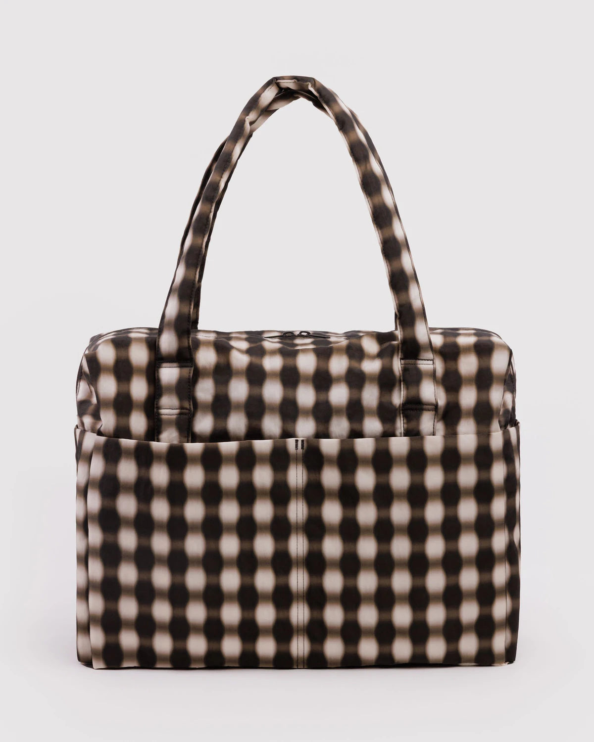 BAGGU - Cloud Carry-on - Blurred Gingham Brown