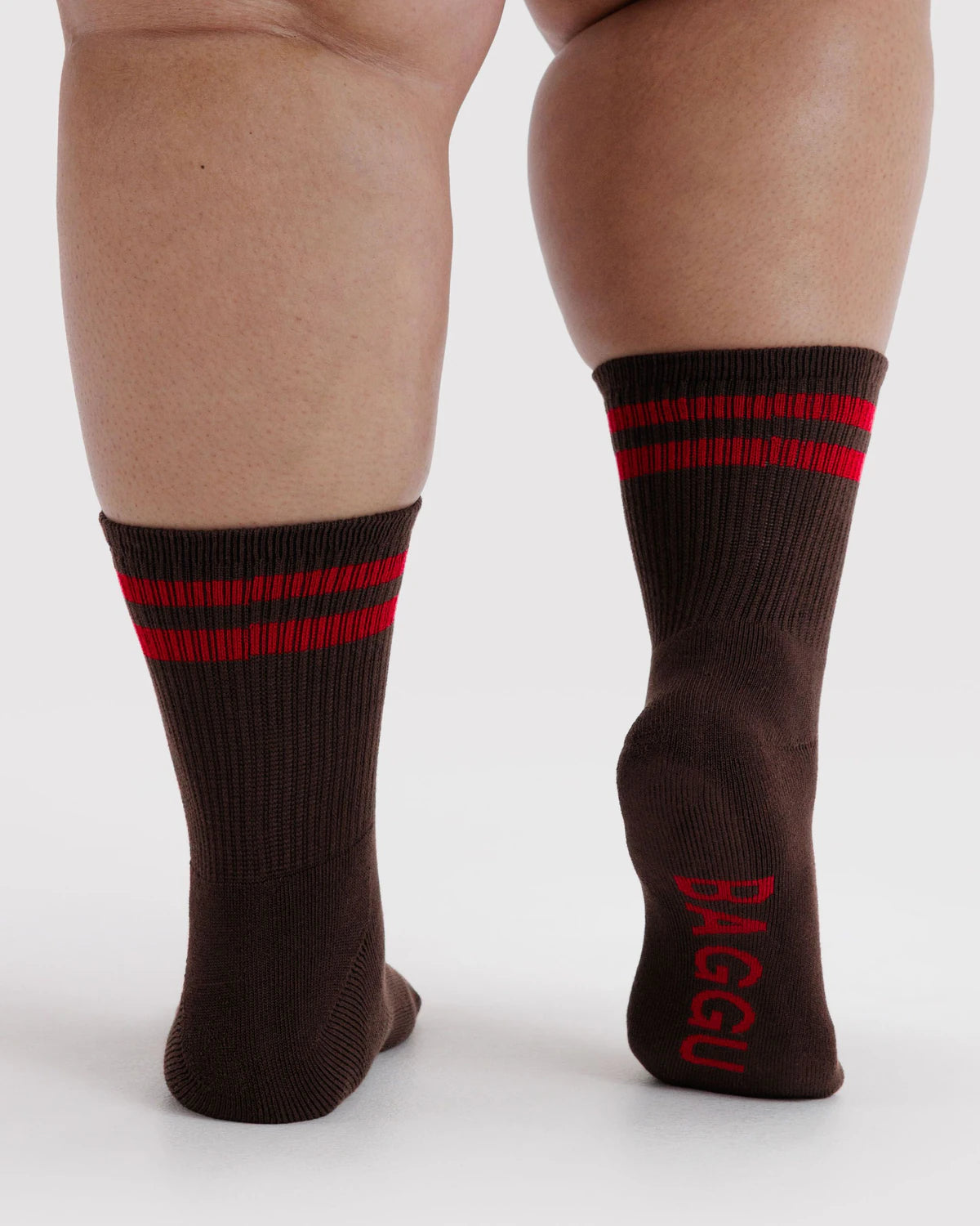 BAGGU - Ribbed Sock Coffee Stripe