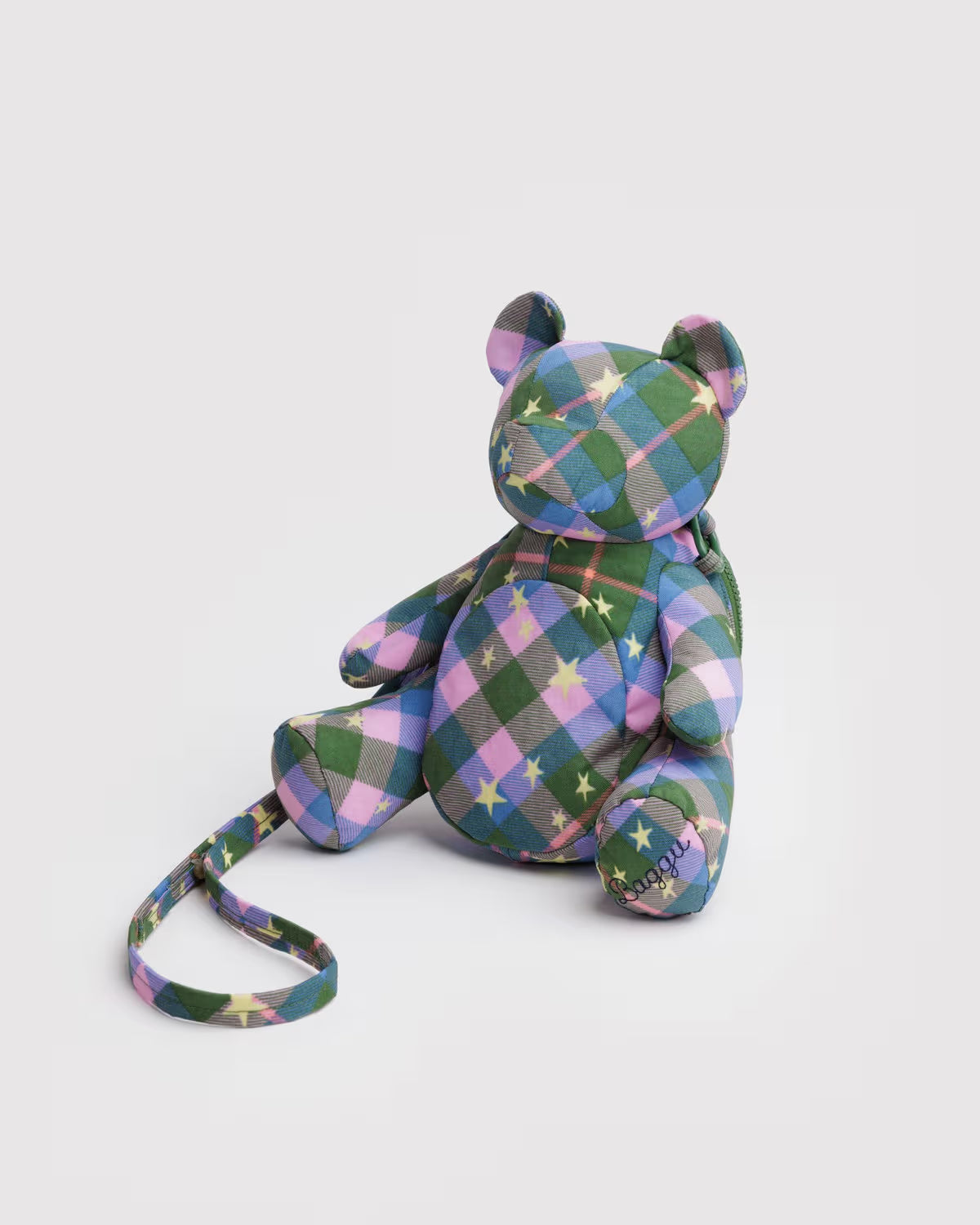 BAGGU - Bear Bag - Green Star Plaid