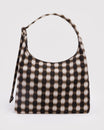 BAGGU - Nylon shoulder bag - Blurred Gingham Brown