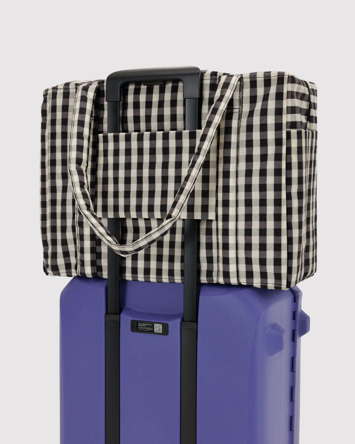 BAGGU - Cloud Carry-on - Black And Cream Gingham