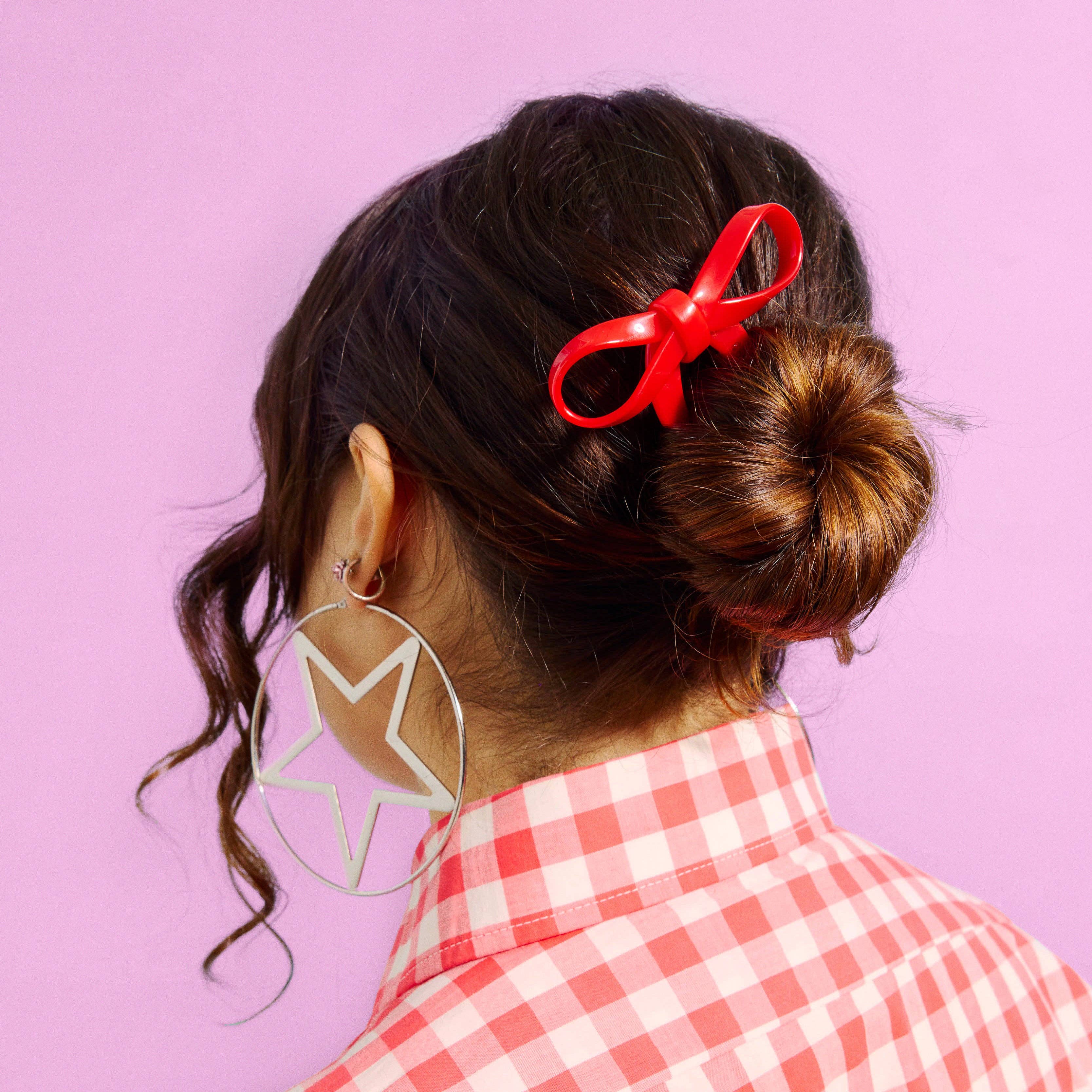 CHUNKS - Bow Hairpin in Small Cherry