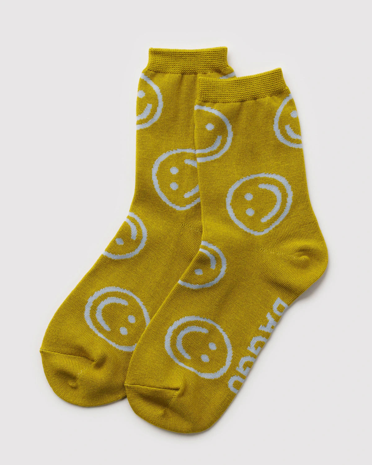 BAGGU Crew Sock Ochre Happy