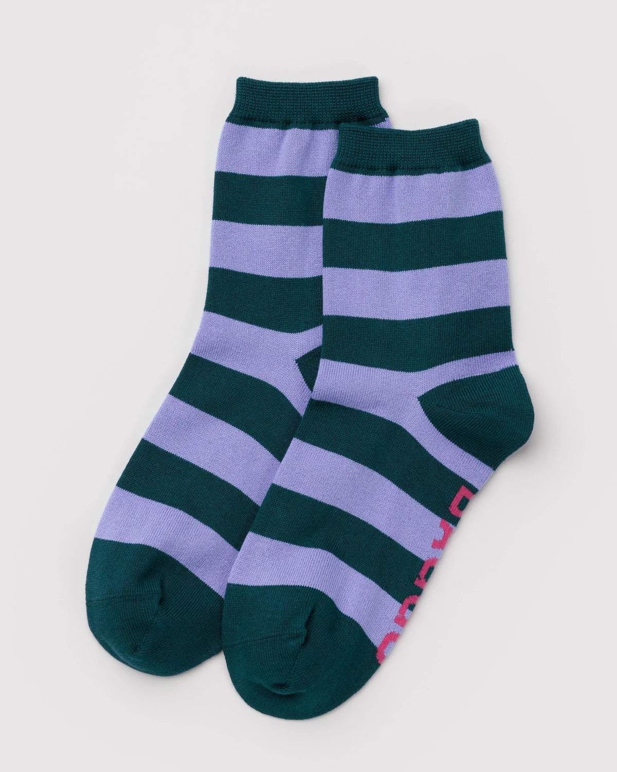 BAGGU Crew Sock Malachite Stripe