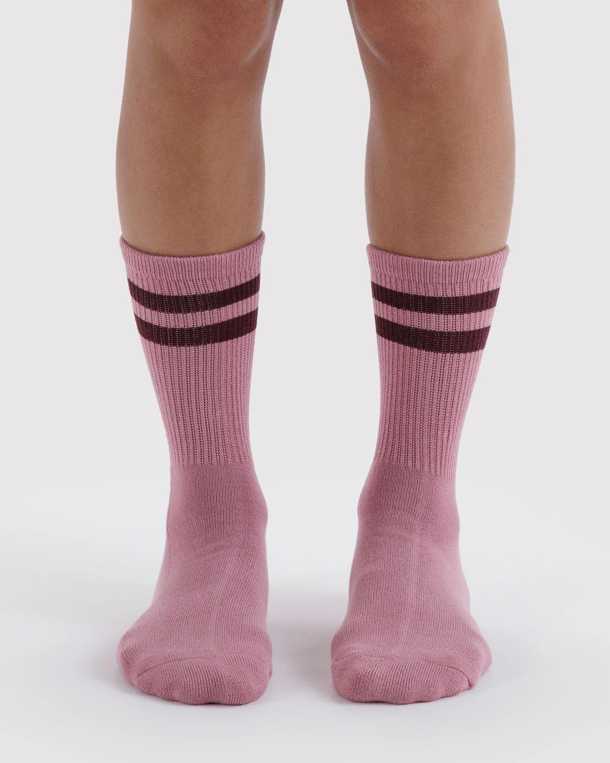 BAGGU - Ribbed Sock Wild Plum Stripe