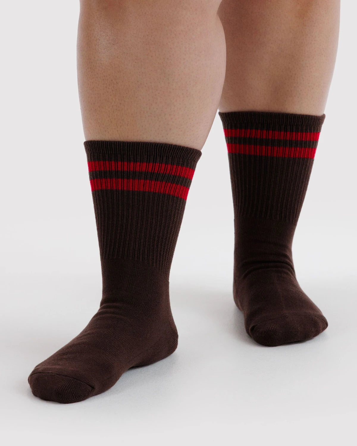 BAGGU - Ribbed Sock Coffee Stripe