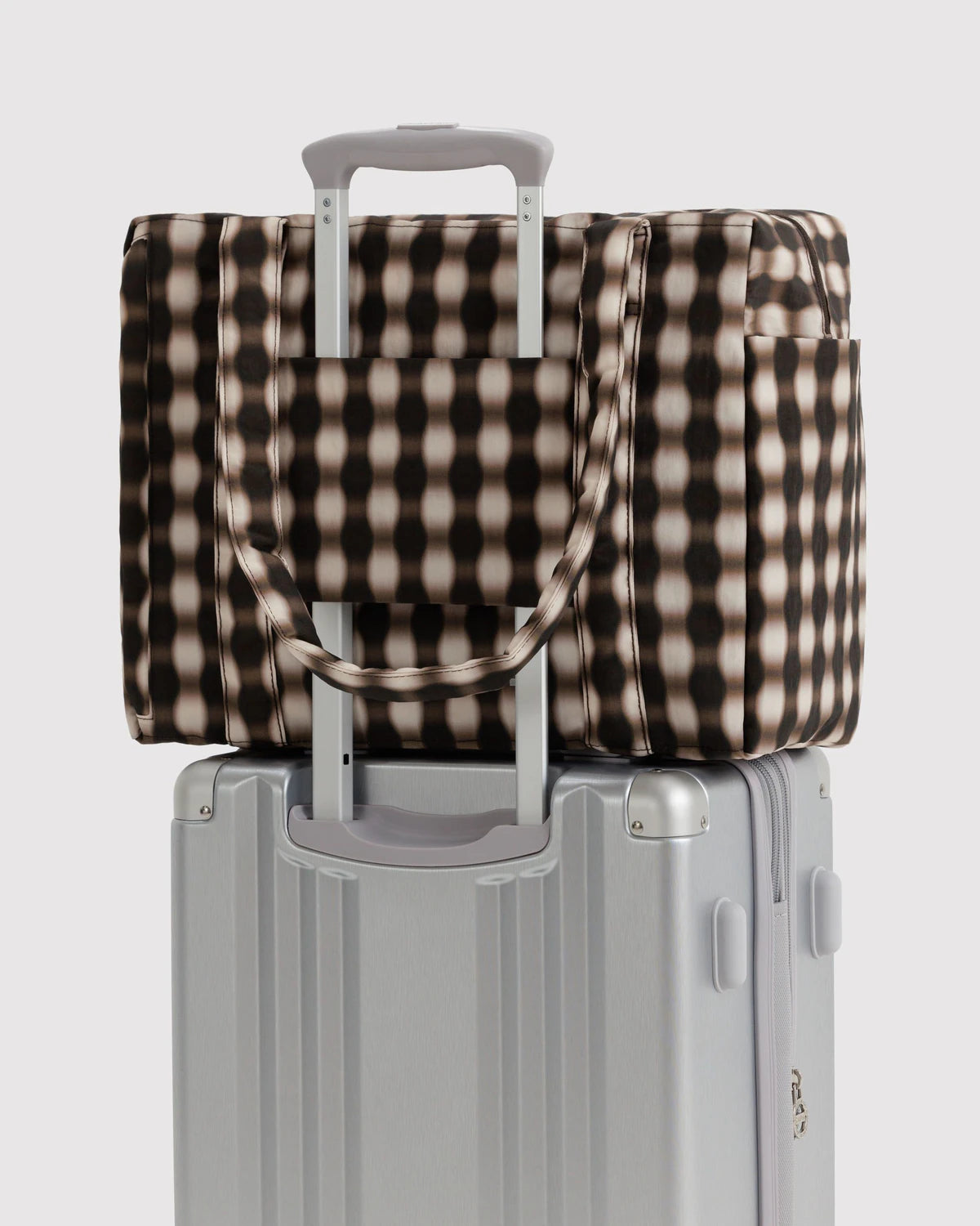 BAGGU - Small Cloud Bag - Blurred Gingham Brown
