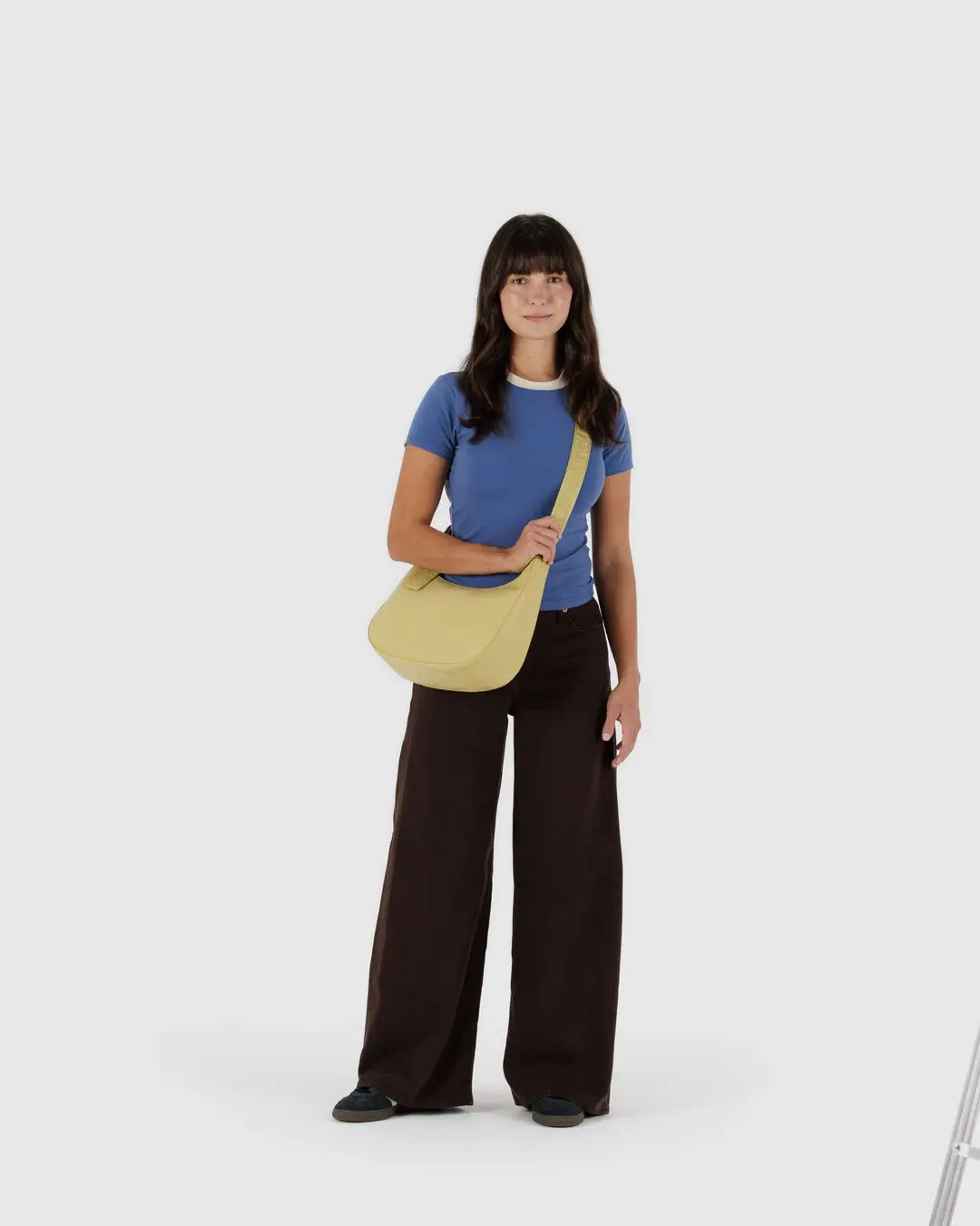 BAGGU - Medium Recycled Leather Crescent Bag - Straw