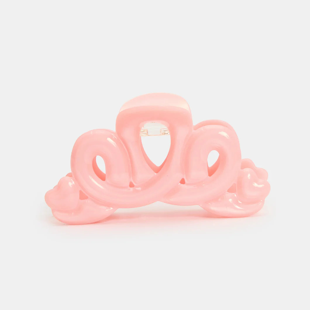 CHUNKS - Large Heart Loop Claw in Pink