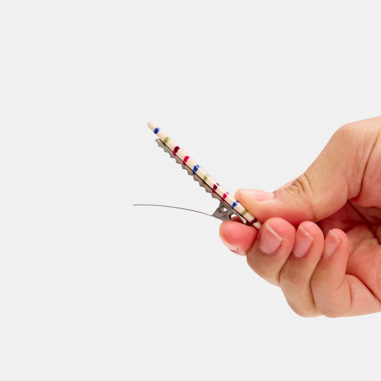 CHUNKS - Allie Clips in Oval Vanilla Stripe