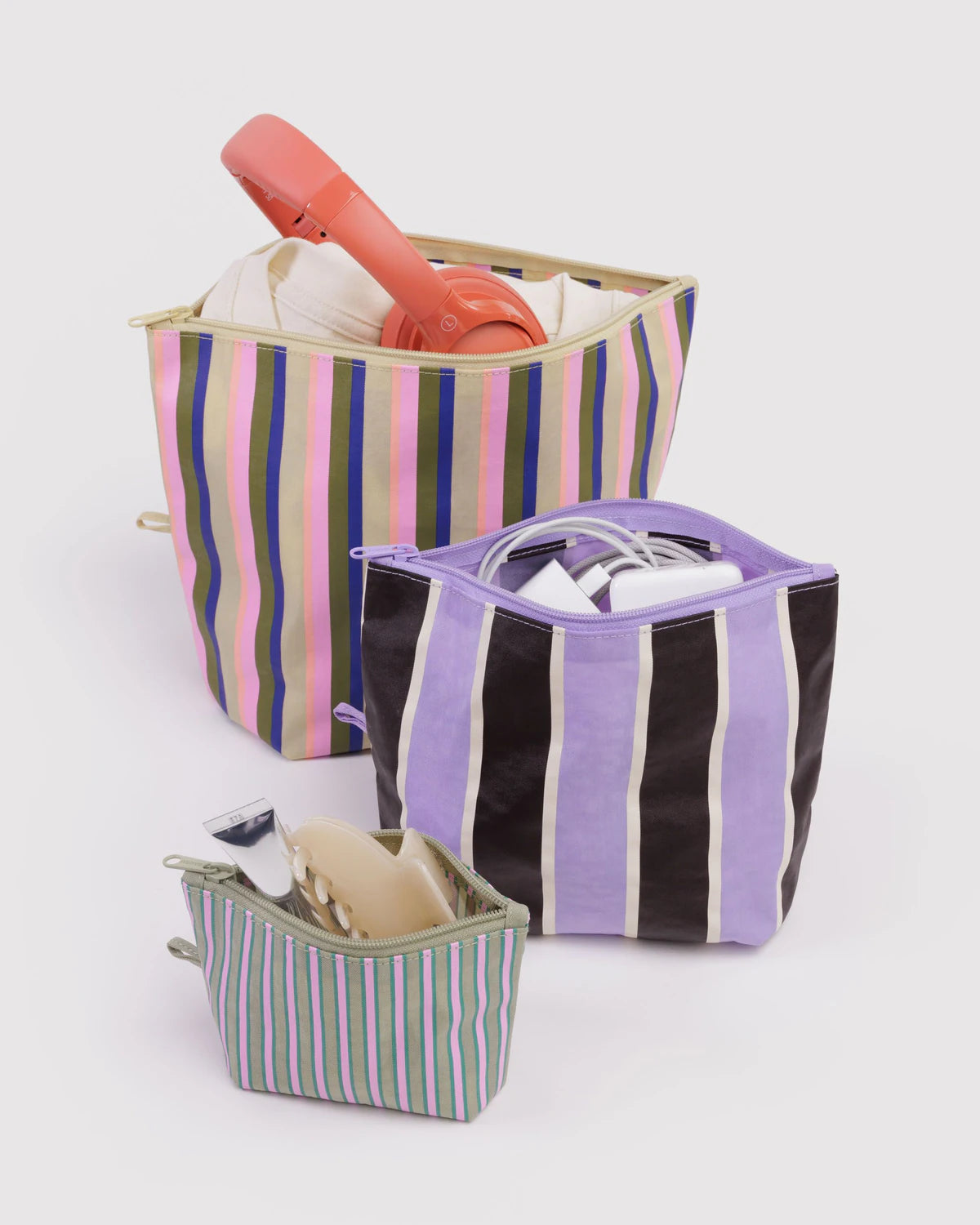 BAGGU - Go Pouch Set Candy Shop Stripes