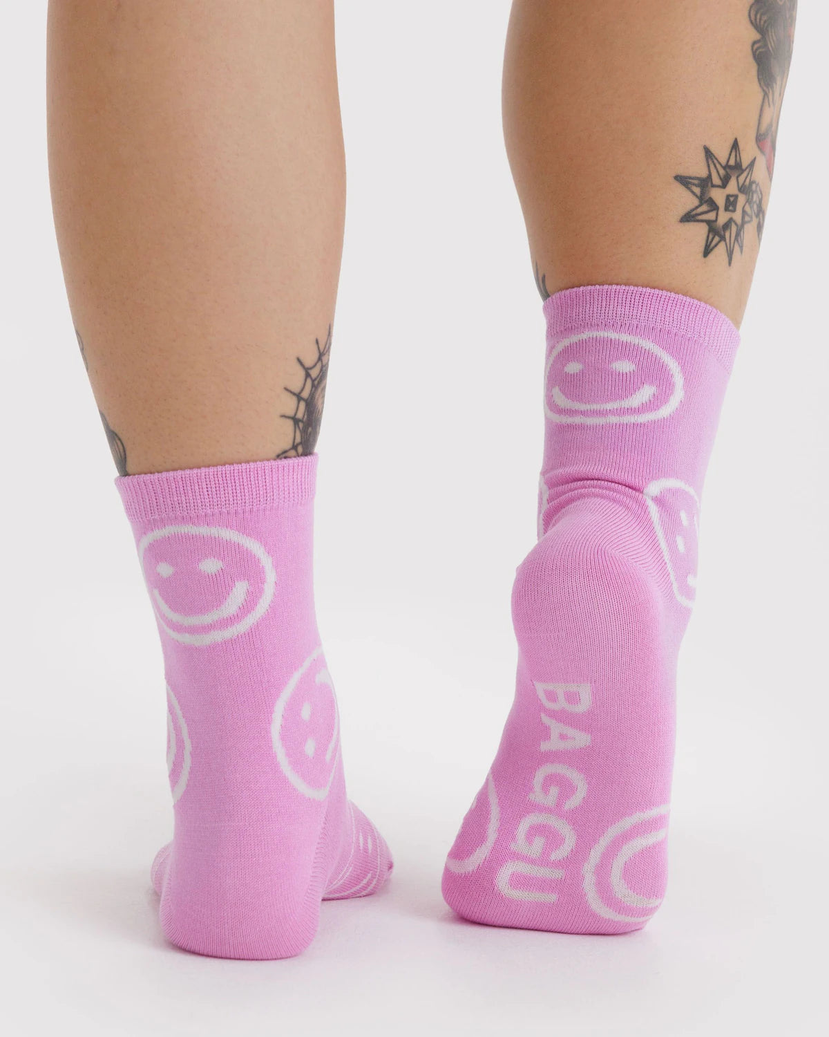 BAGGU Crew Sock Pink Happy