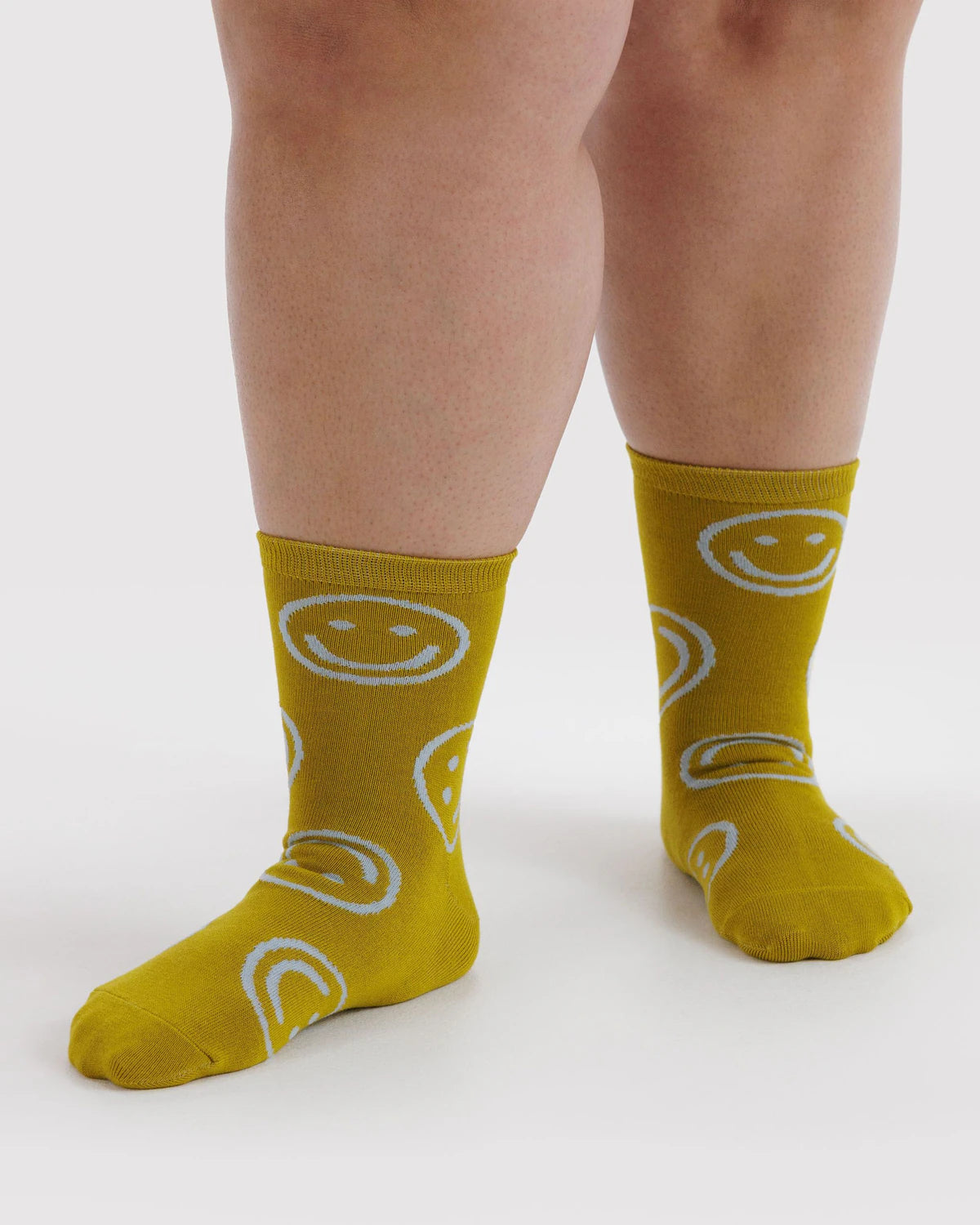 BAGGU Crew Sock Ochre Happy
