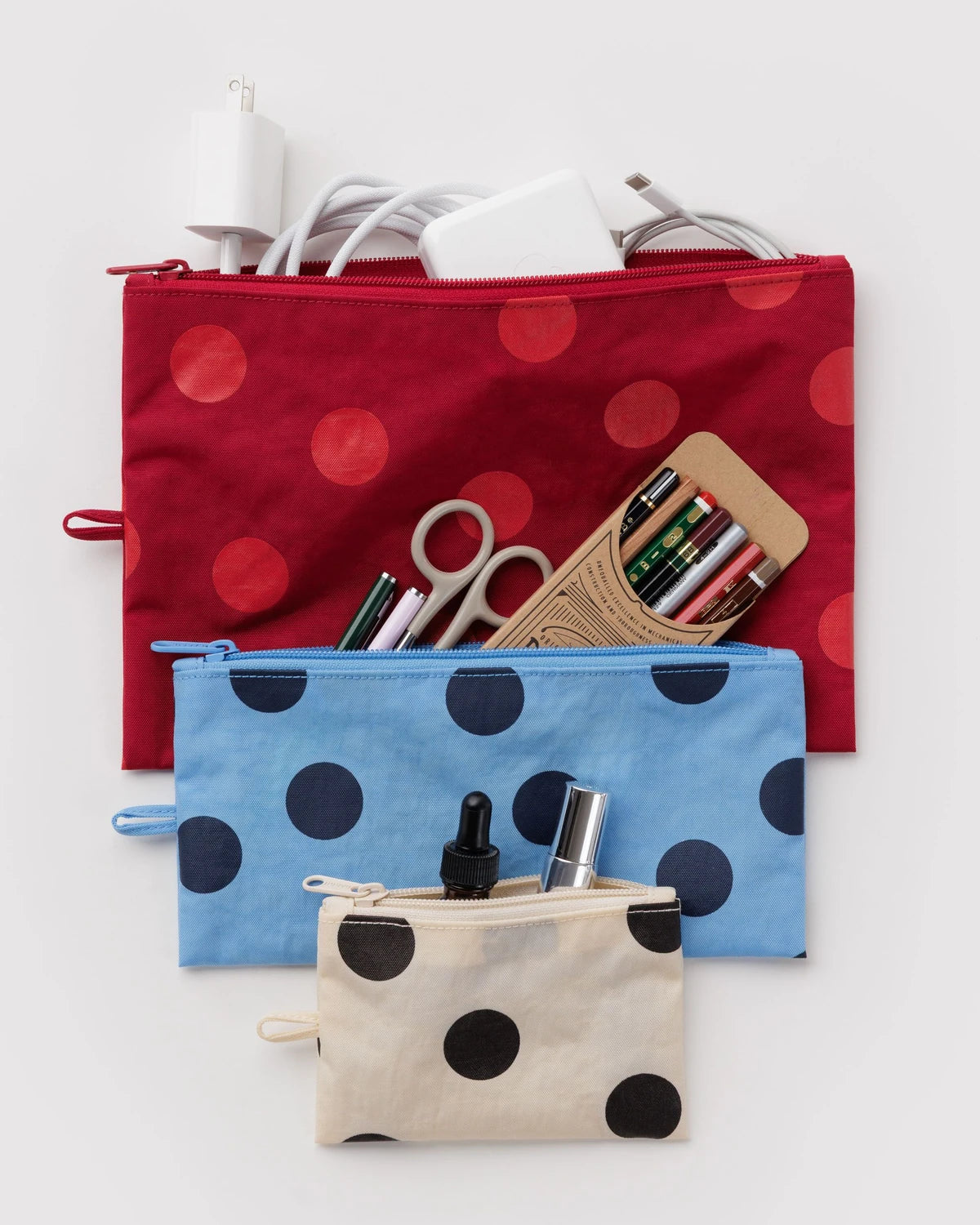 BAGGU - Flat Pouch Set Polka Dot