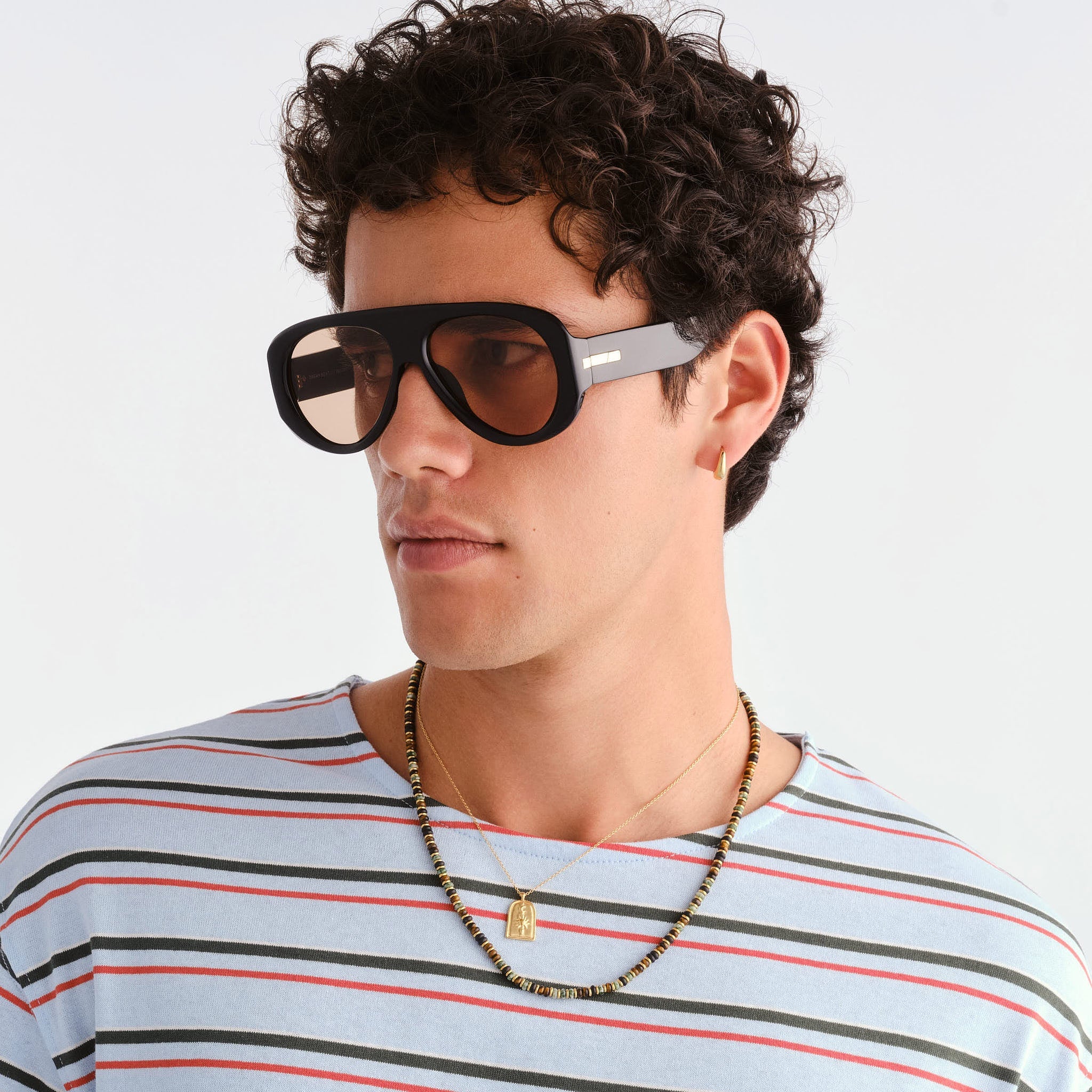 Le Specs Dream Boat Sunglasses Black Tan Tint