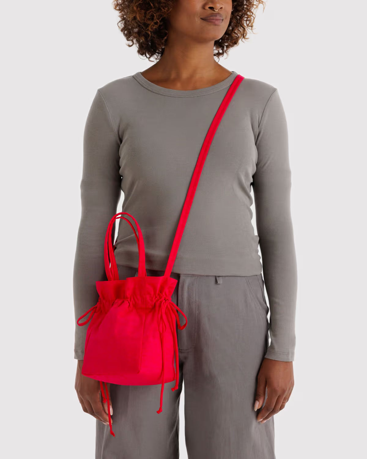 BAGGU - Nylon Drawstring Bag - Red