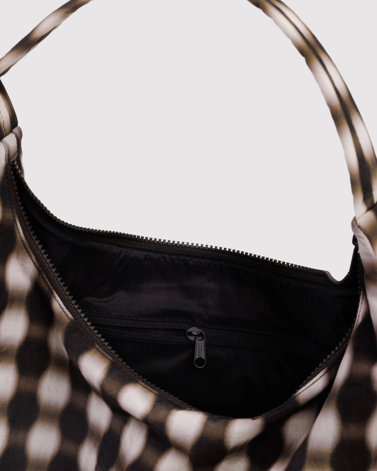 BAGGU - Nylon shoulder bag - Blurred Gingham Brown