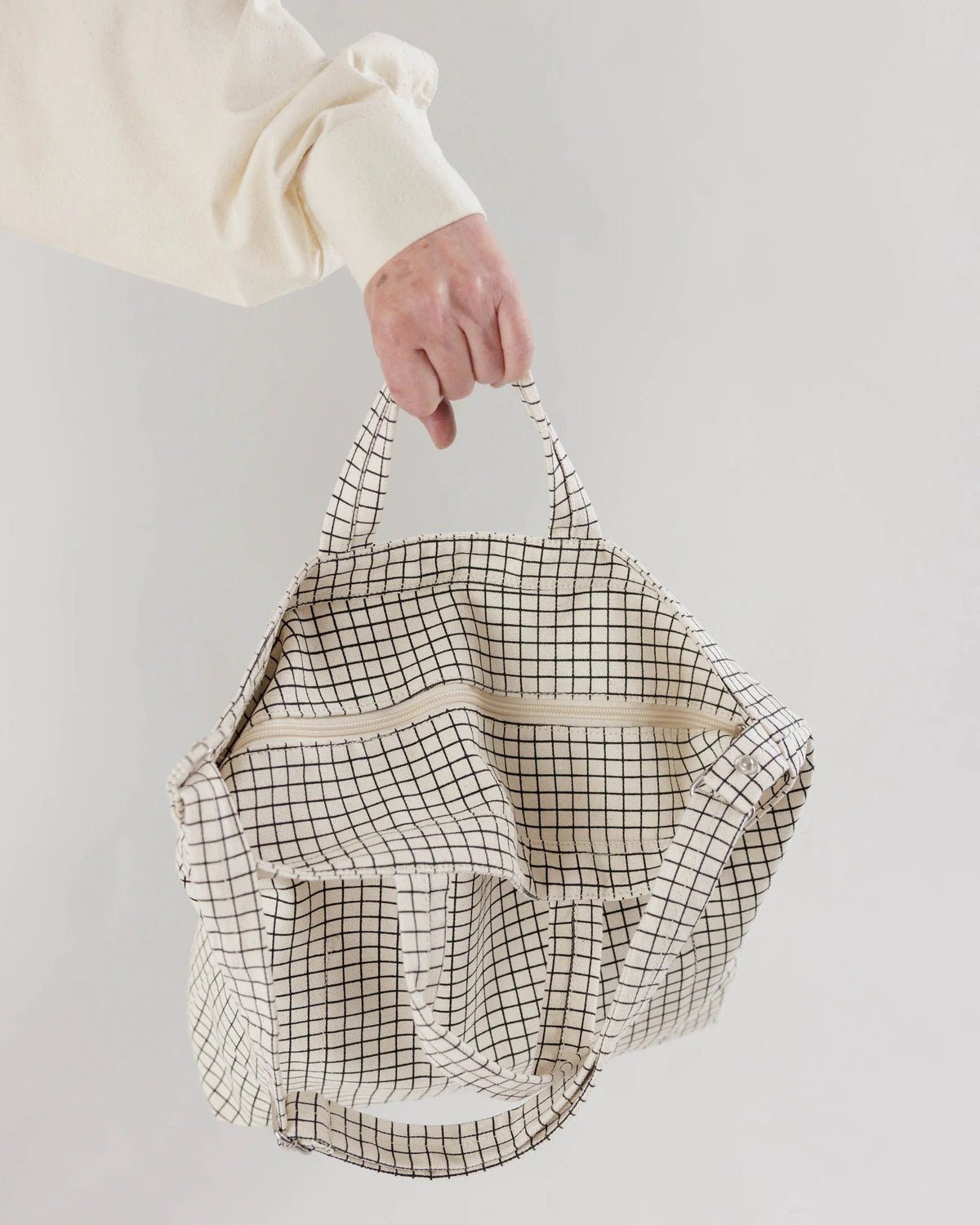 BAGGU - Horizontal Duck Bag Natural Grid