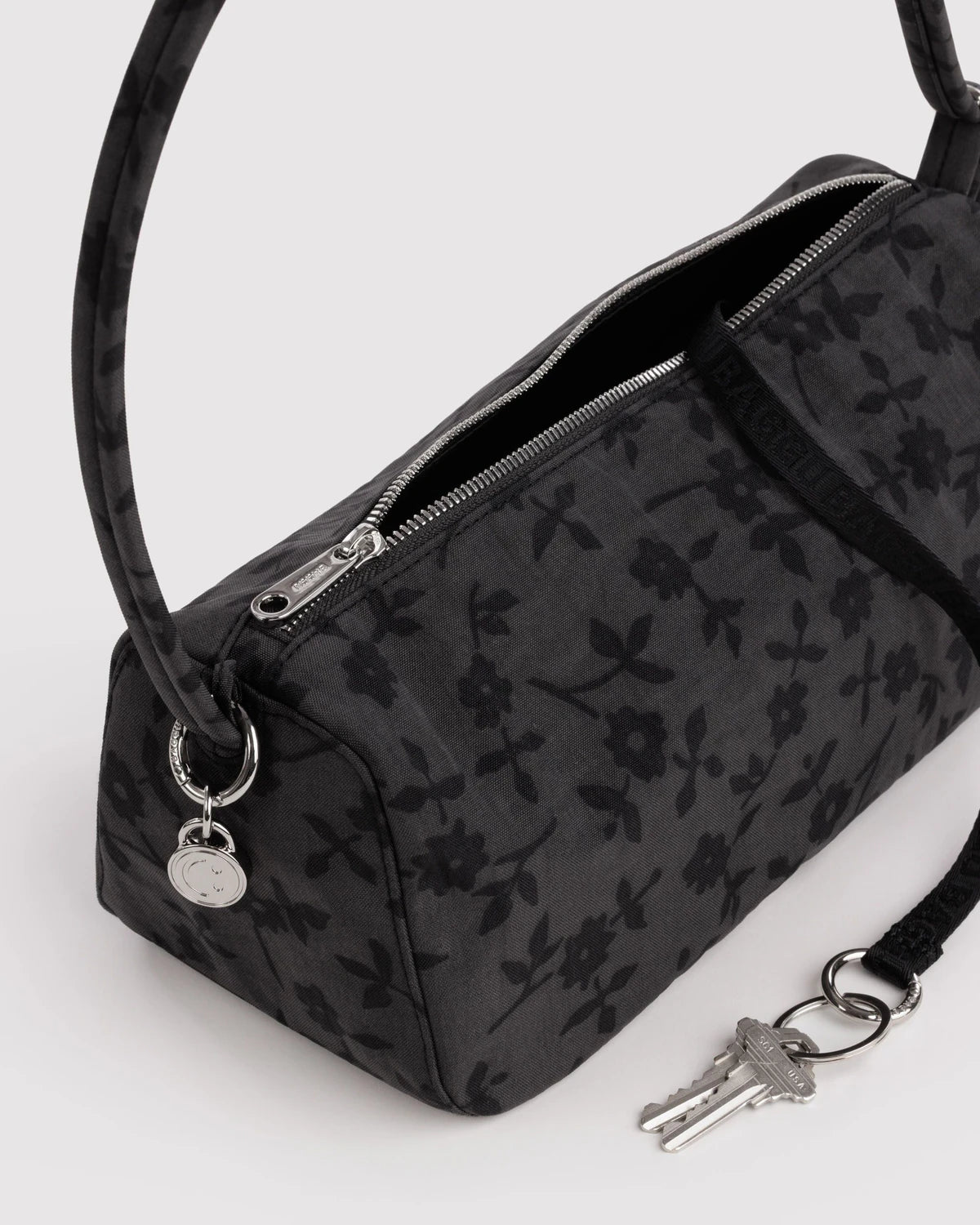 BAGGU - Nylon Loaf Bag Charcoal Ditsy Floral