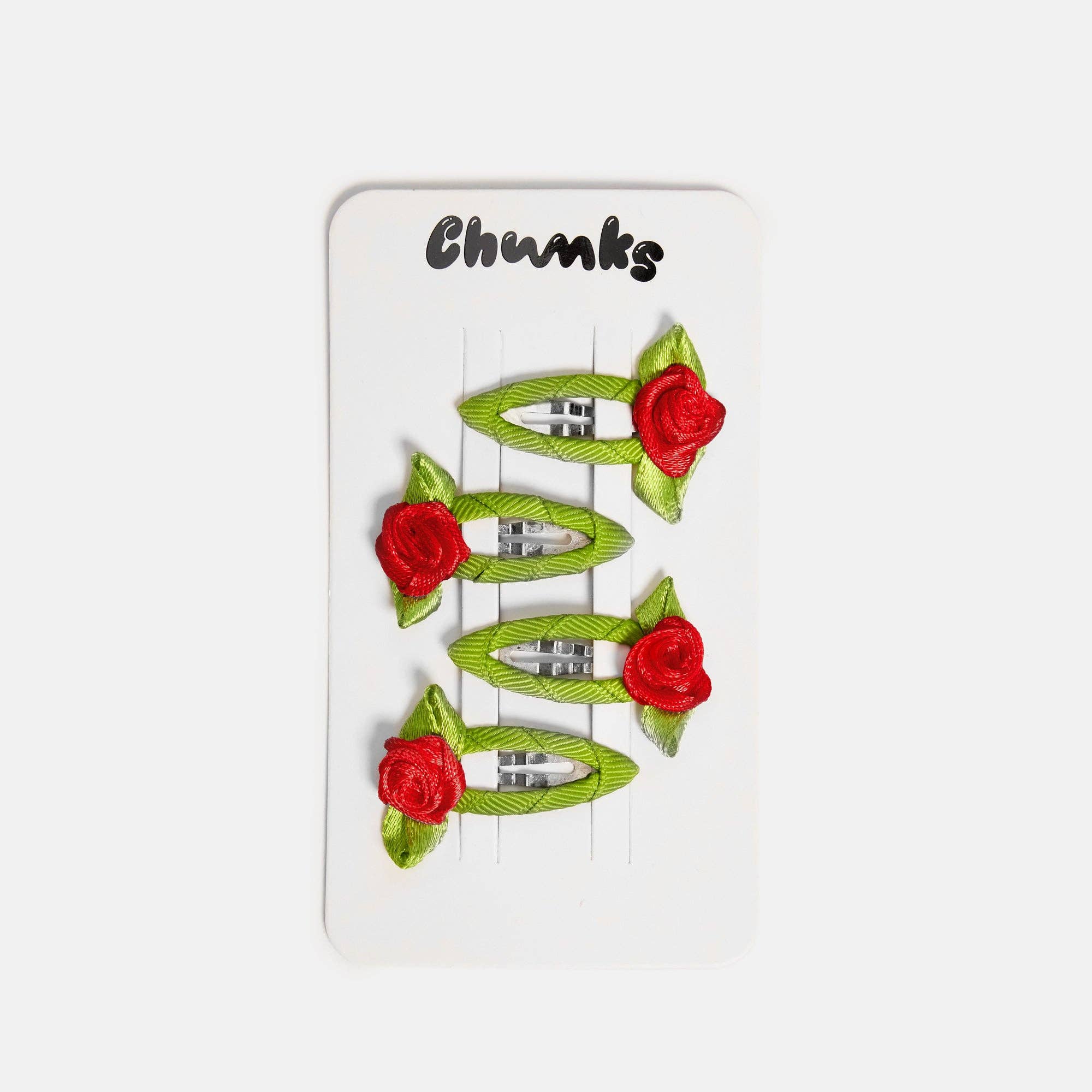 CHUNKS - Rosette Snap Clips in Red