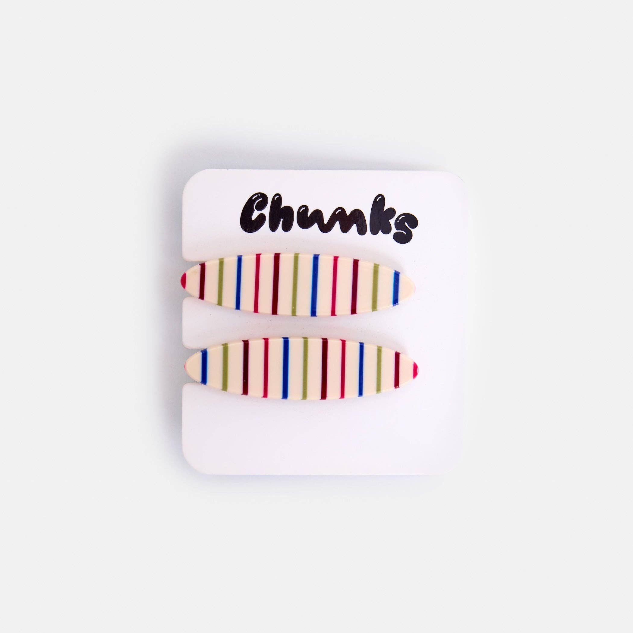 CHUNKS - Allie Clips in Oval Vanilla Stripe
