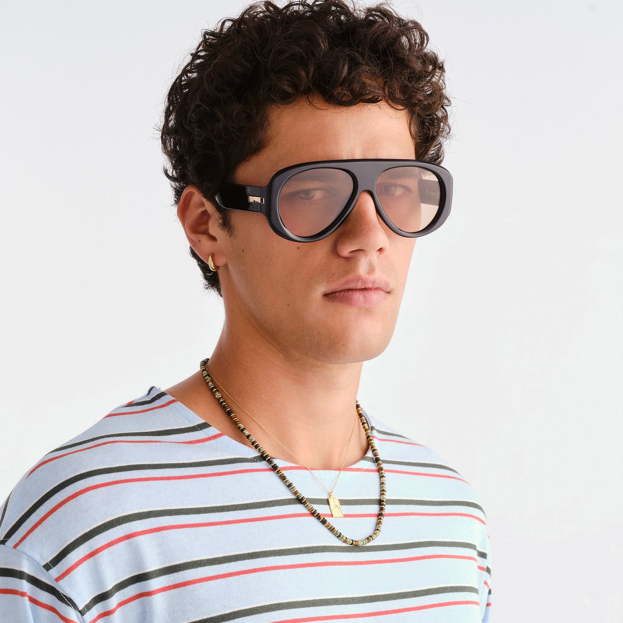 Le Specs Dream Boat Sunglasses Black Tan Tint