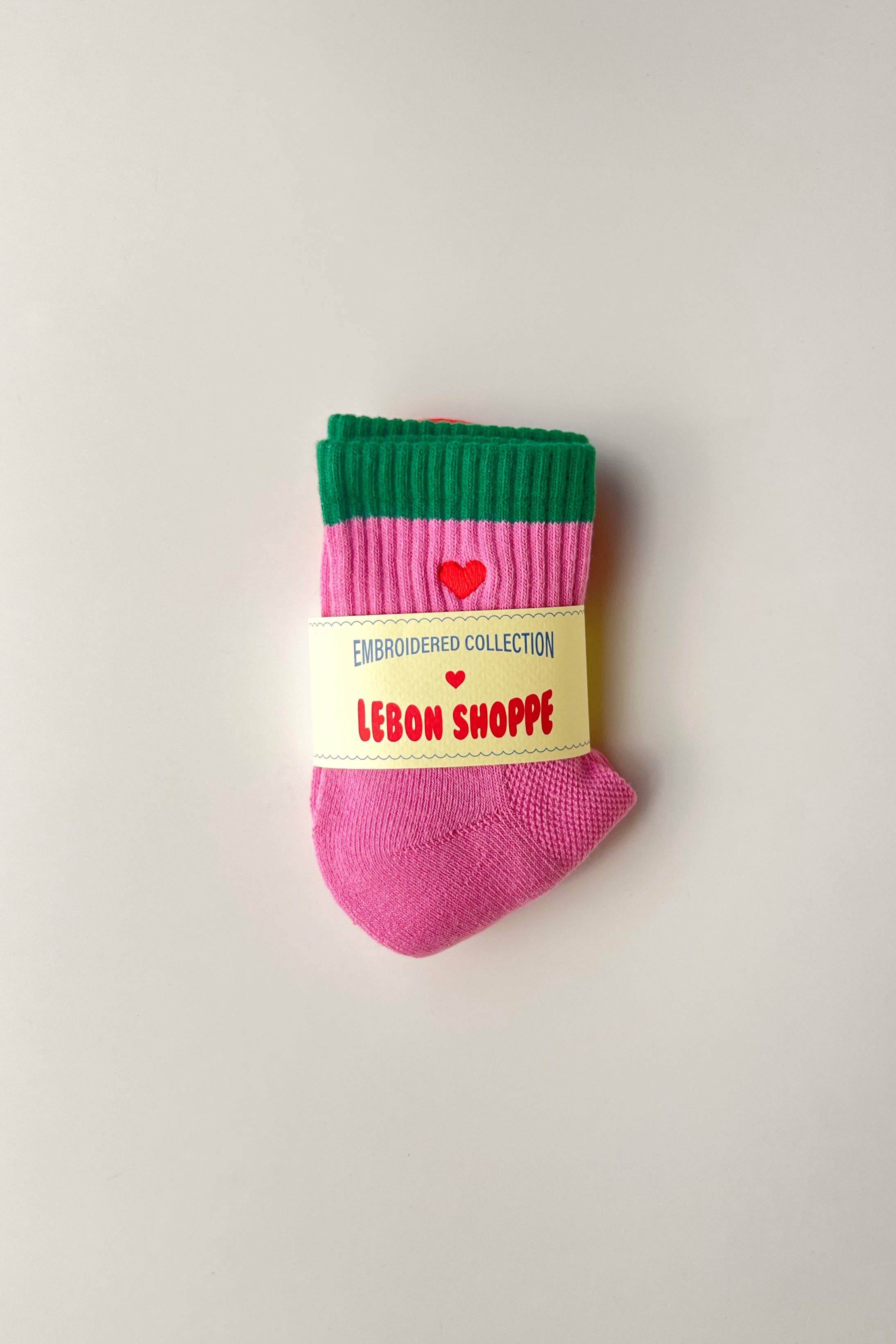 Le Bon Shoppe - Embroidered Color Block Girlfriend Socks