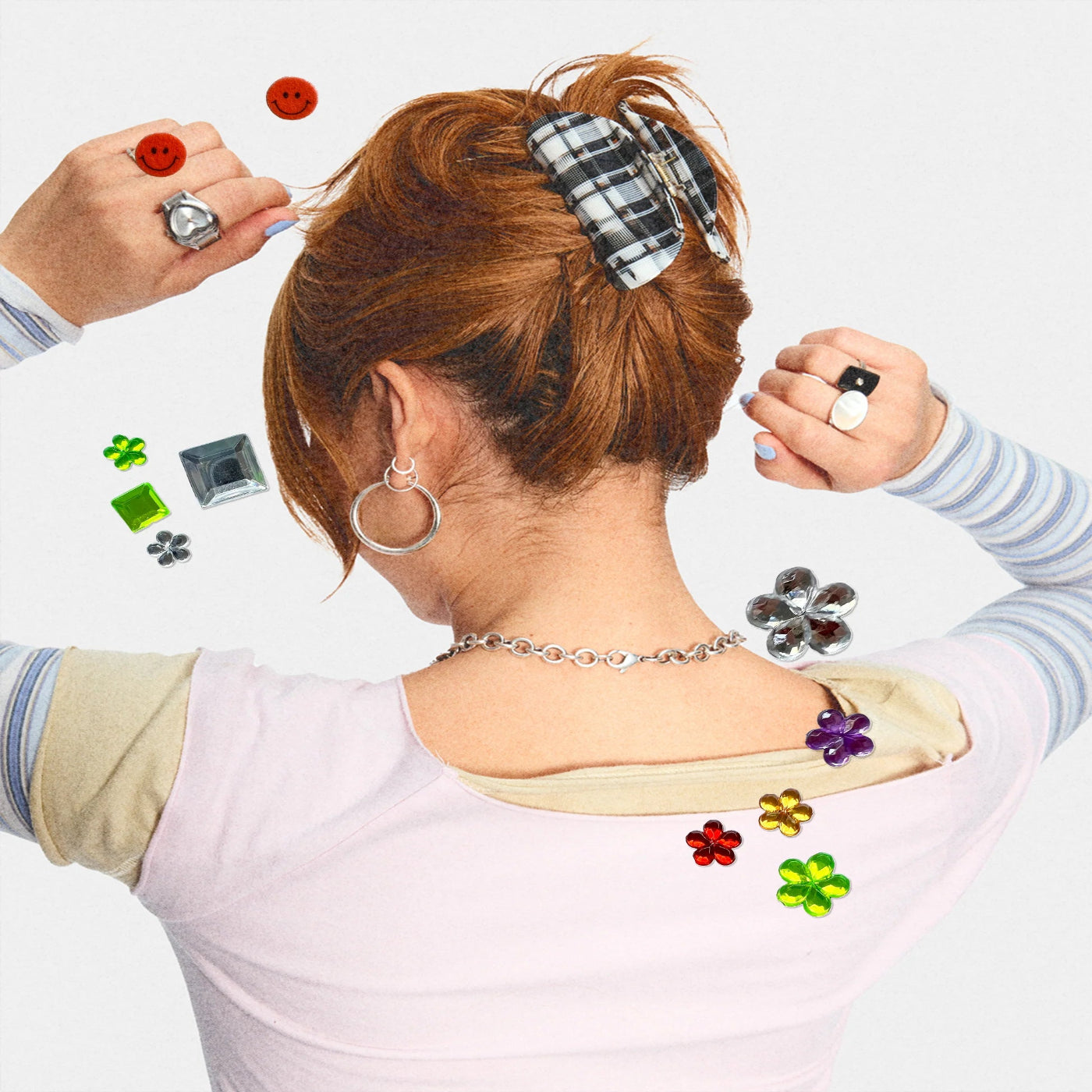 CHUNKS Jumbo Box Claw in Blue Lattice