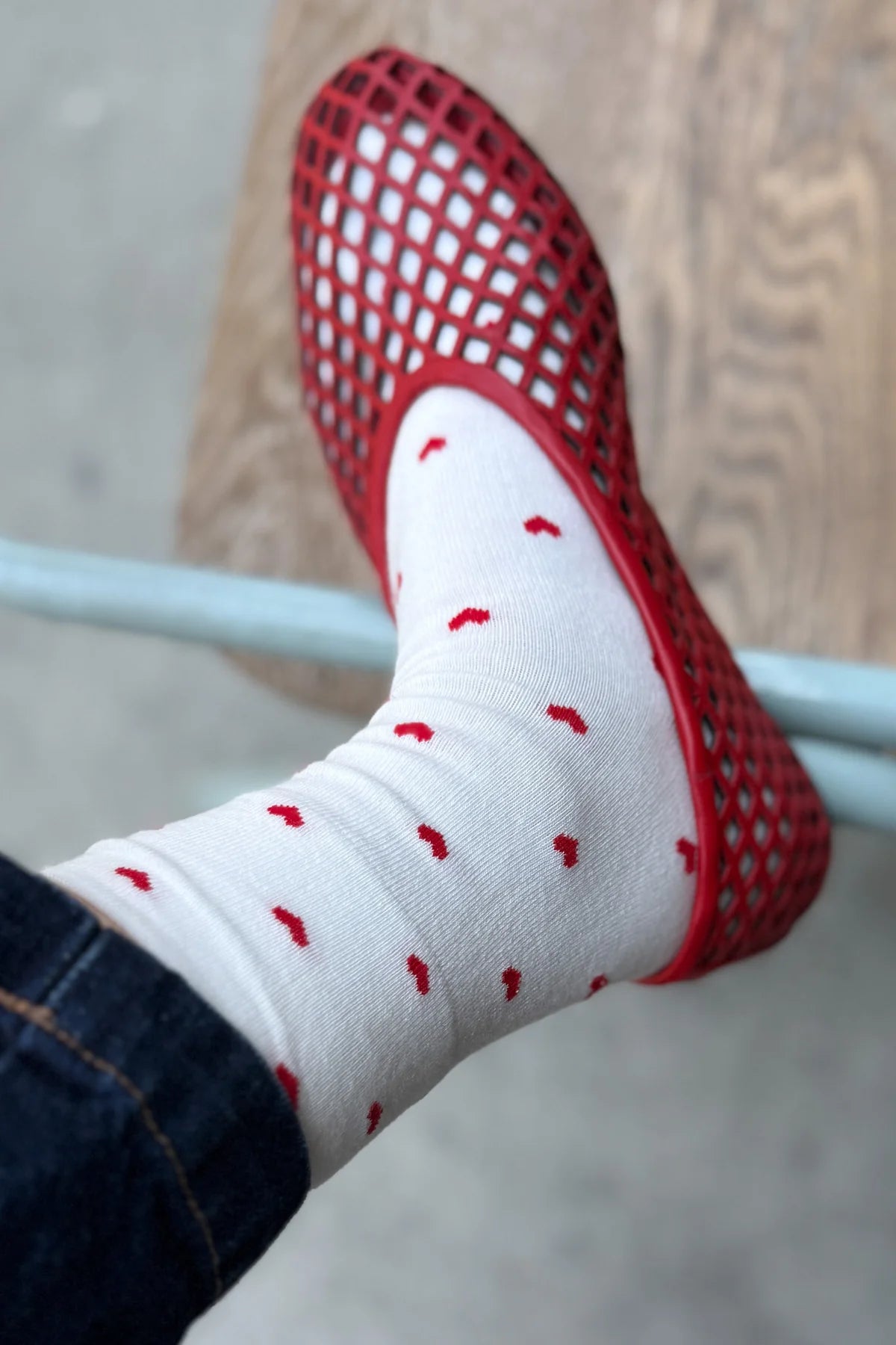 LE BON SHOPPE - Sneaker Socks - Heart - white/red