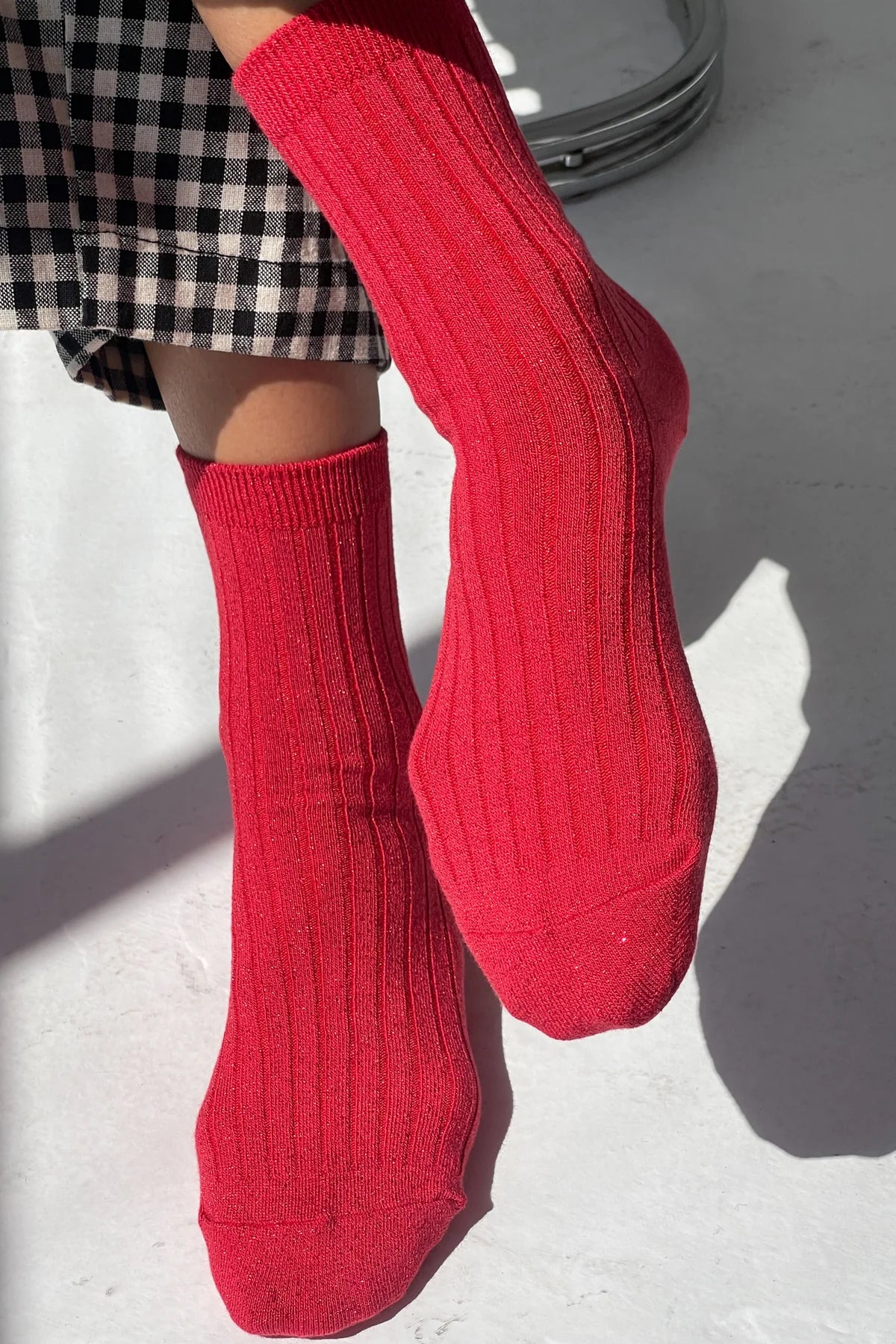 LE BON SHOPPE - Her Socks Lurex - Ruby Glitter