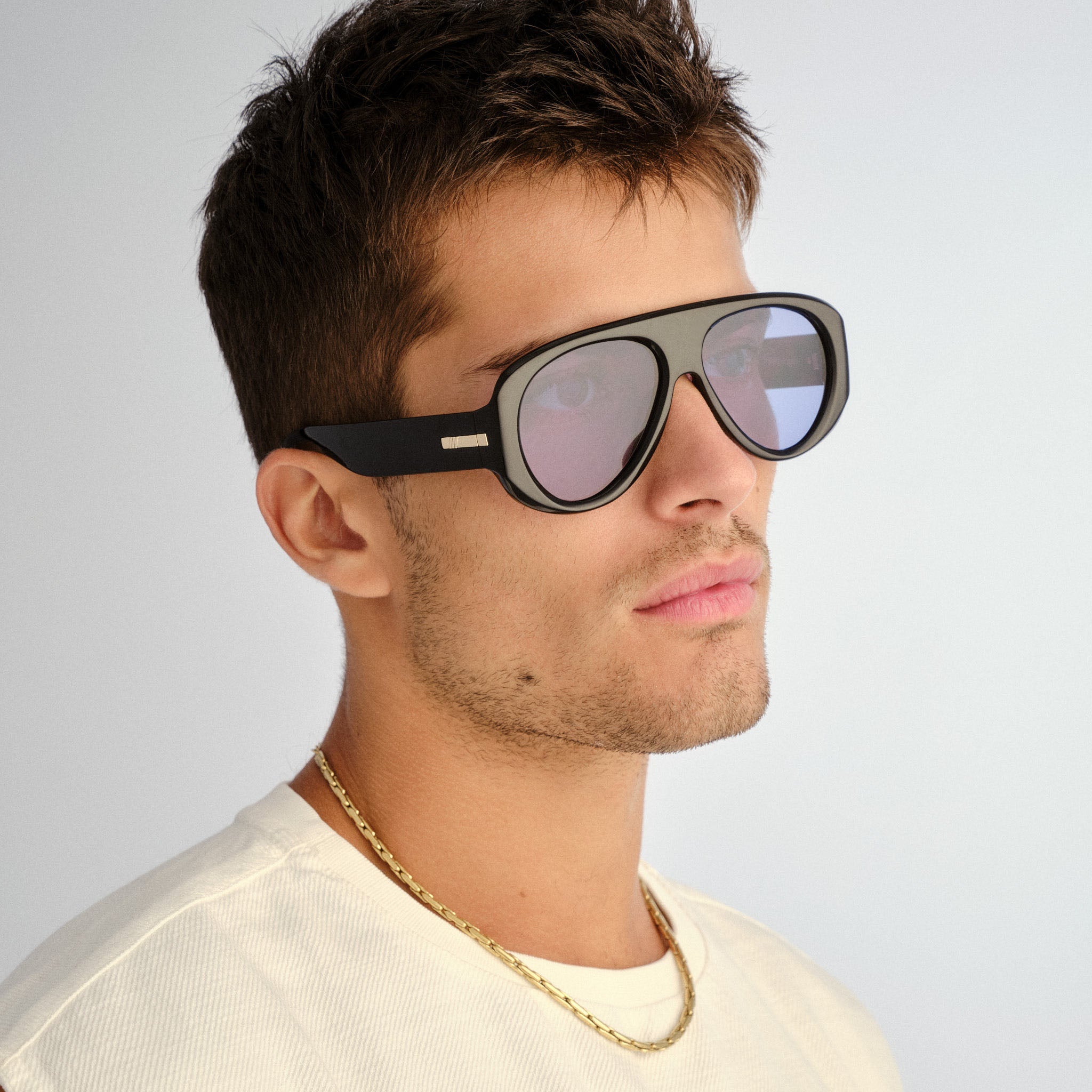 Le Specs Dream Boat Sunglasses Black Blue Mono