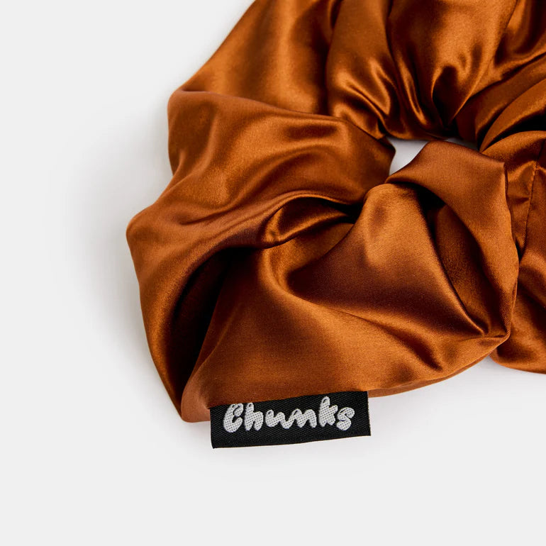 CHUNKS Silk Tie Scrunchie in Baguette