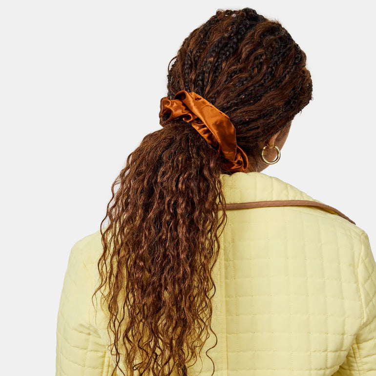 CHUNKS Silk Tie Scrunchie in Baguette