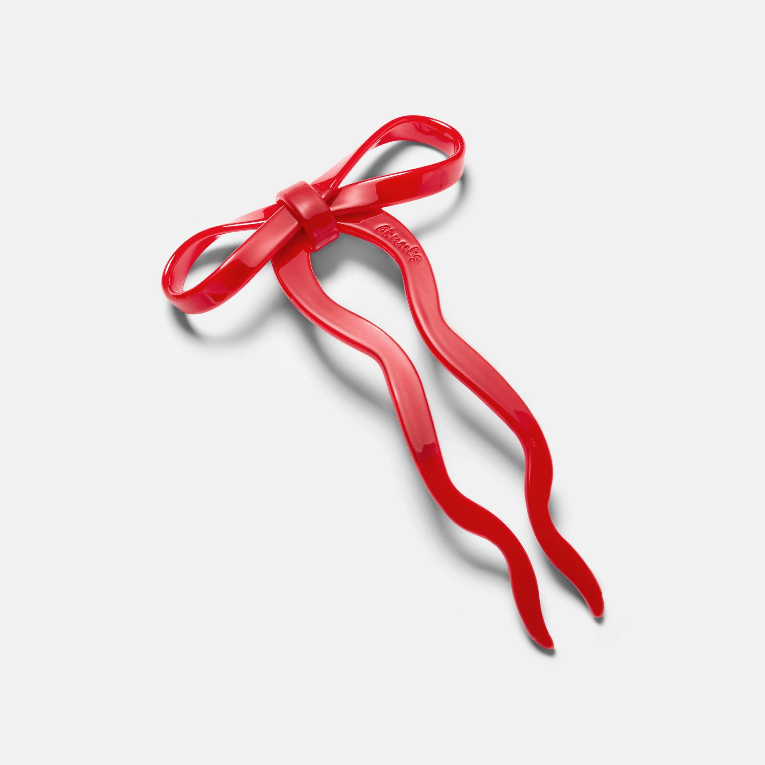CHUNKS - Bow Hairpin in Large Cherry