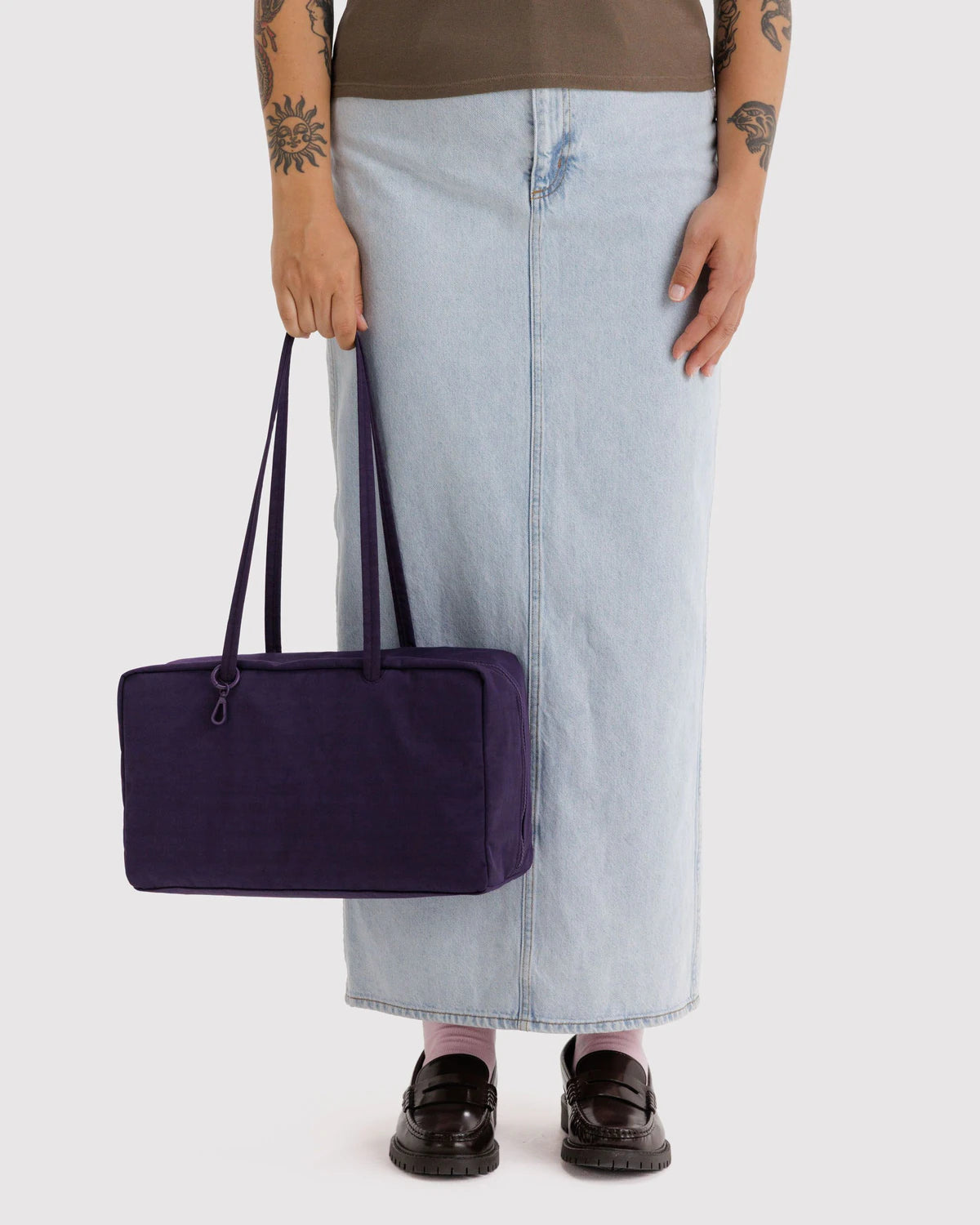 BAGGU - Medium Nylon Bowler Bag - Fig