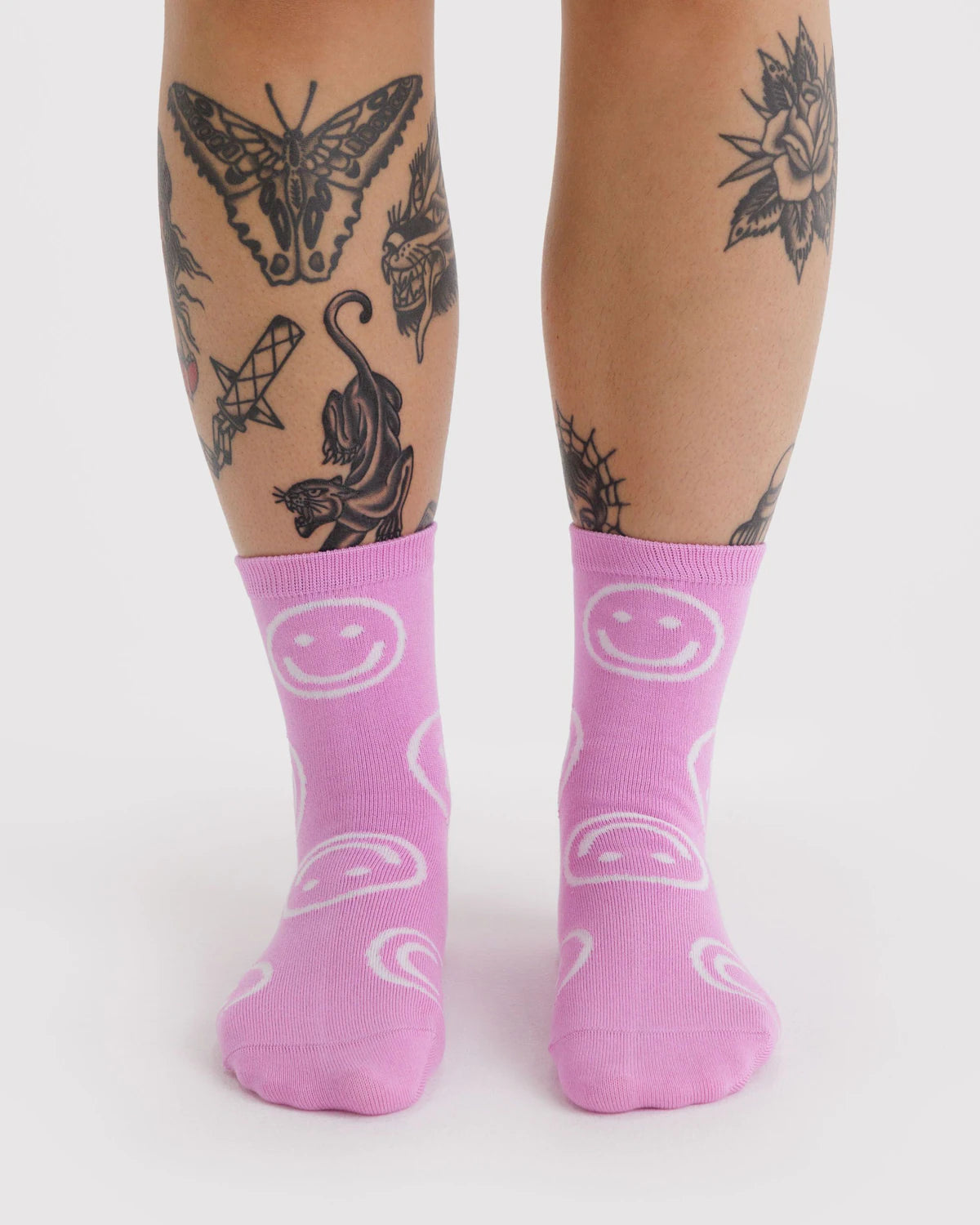 BAGGU Crew Sock Pink Happy
