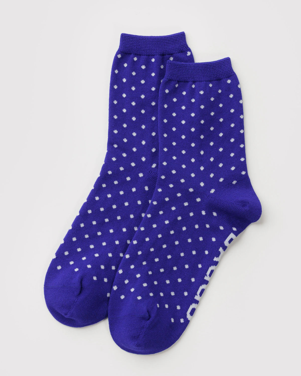 BAGGU Crew Sock Micro Blue and White Polka Dot
