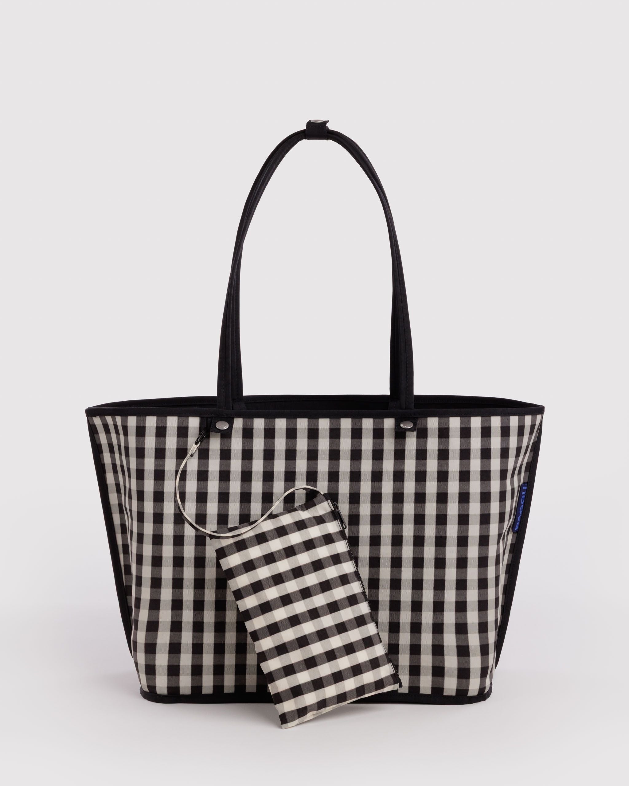 BAGGU - Large Nylon Reversible Tote Bag Black Mix